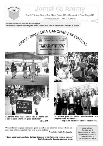 Jornal do Aramy - 1Âª EdiÃ§Ã£o - Prefeitura Municipal de Porto Alegre
