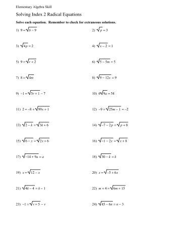 11 3 Solving Radical Equations