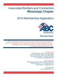 Associated Builders and Contractors Mississippi ... - Msabc.net