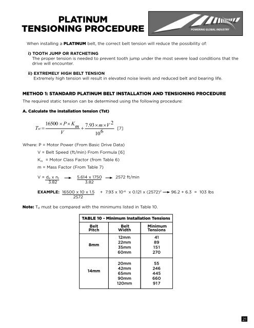 Platinum Belt Design Manual - Jason Industrial