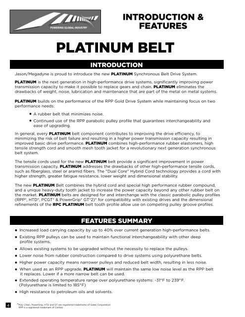 Platinum Belt Design Manual - Jason Industrial