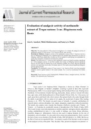 Evaluation of analgesic activity of methanolic extract of Trapa natans ...