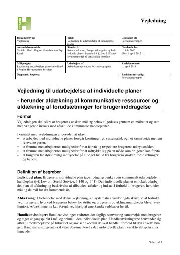 Individuelle planer - Region Hovedstadens Psykiatri