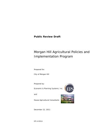 Morgan Hill Agricultural Policies and Implementation Program