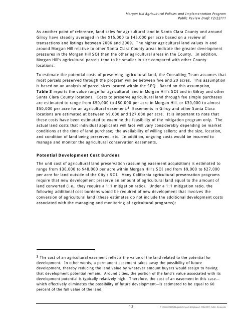 Morgan Hill Agricultural Policies and Implementation Program