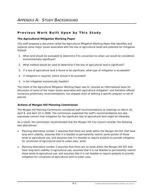 Morgan Hill Agricultural Policies and Implementation Program