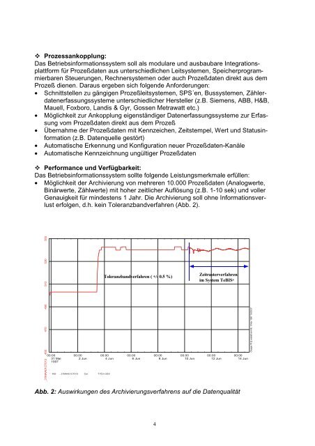 Anforderungen an ein technisches Betriebsinformationssystem