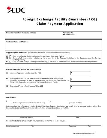 FXG Claim Payment Application - EDC