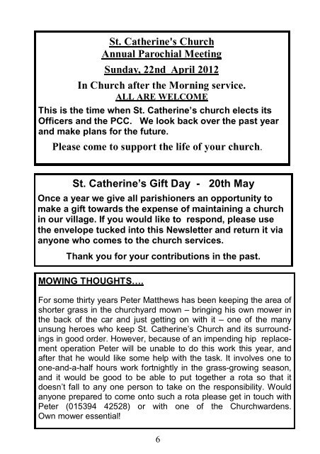 Crook Magazine 2012 04-05.pdf - The Parish of Crosthwaite and Lyth