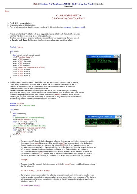1d Array 1 Tenouk C C 1d Array 1 Tenouk C C