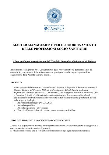 master management per il coordinamento delle ... - eCampus