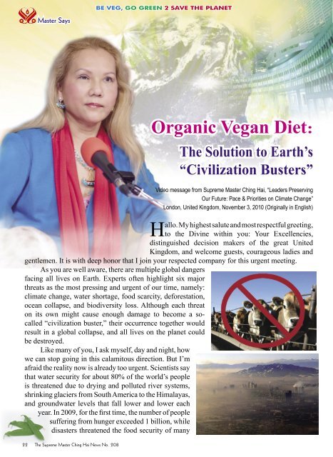Organic Vegan Diet Can Savethe Planet