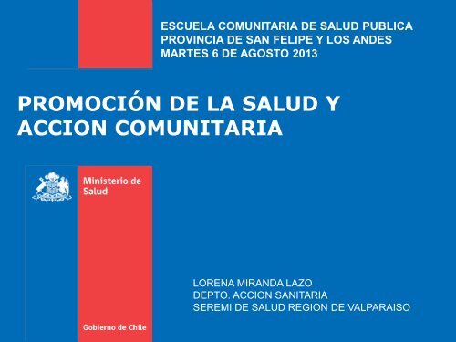 PROMOCIÃN DE LA SALUD Y ACCION COMUNITARIA - Seremi de ...