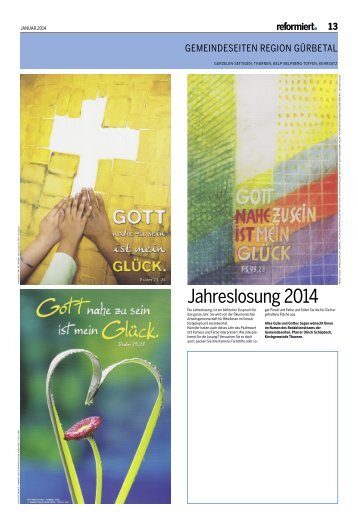 "reformiert." Ausgabe Januar 2014 - Kirchgemeinde Thurnen