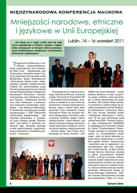 Spis treÅci numeru 5/2011 - ZwiÄzek RomÃ³w Polskich w Szczecinku