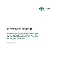 Severn Business College - The Quality Assurance Agency for ...