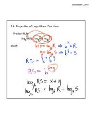 3.4 Properties of Logarithmic Functions Product Rule: logb(RS ...