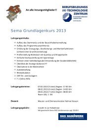 Anmeldung âSema Grundlagenkurs 2013â