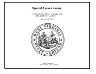 Special Excess Levies - West Virginia State Auditor's Office