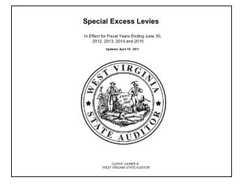 Special Excess Levies - West Virginia State Auditor's Office