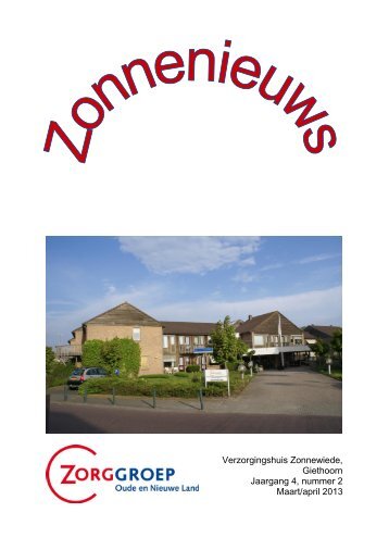 Verzorgingshuis Zonnewiede, Giethoorn Jaargang 4, nummer 2 ...