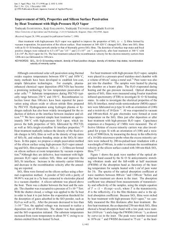 Improvement of SiO2 Properties and Silicon Surface Passivation by ...