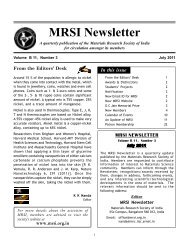 MRSI Newsletter - IUMRS