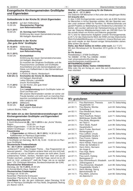 Heimatbote vom 30. Oktober 2013 - VG Westerwald-Obereichsfeld