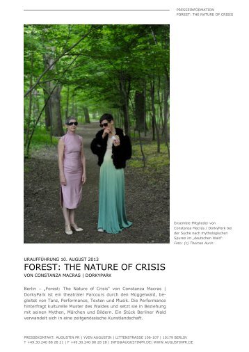 FOREST: THE NATURE OF CRISIS - AugustinPR