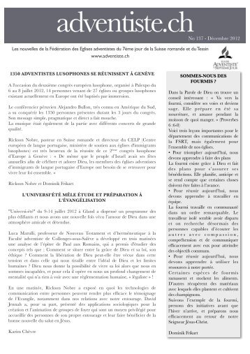 Télécharger - Fédération des Eglises Adventistes du 7e jour de la ...