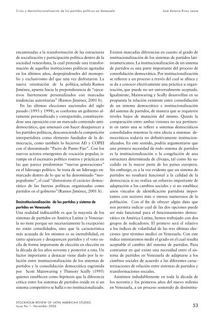 Venezuelan Politics and Society in Times of Chavismo PolÃ­tica y ...