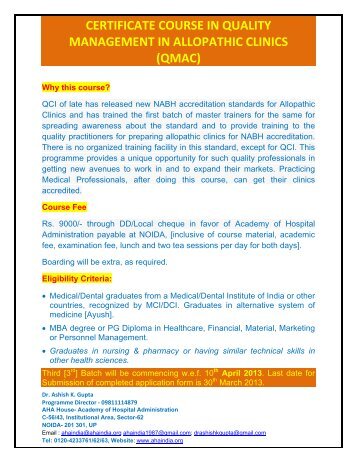 qmac - Academy of Hospital Administration