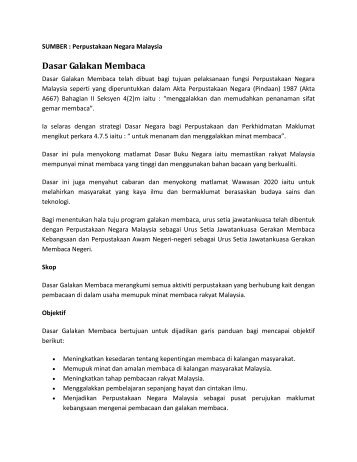 Dasar Galakan Membaca