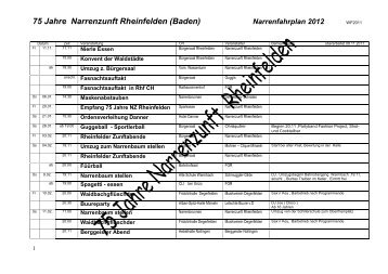 75 Jahre Narrenzunft Rheinfelden (Baden) - fgr rheinfelden