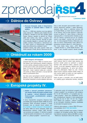 OhlÃ©dnutÃ­ za rokem 2009 > DÃ¡lnice do Ostravy > EvropskÃ© projekty IV.
