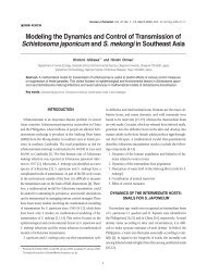 Modeling the Dynamics and Control of Transmission of Schistosoma ...