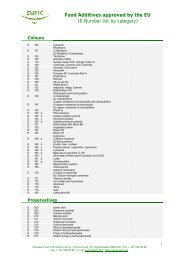E-Number list by category - The European Food Information Council