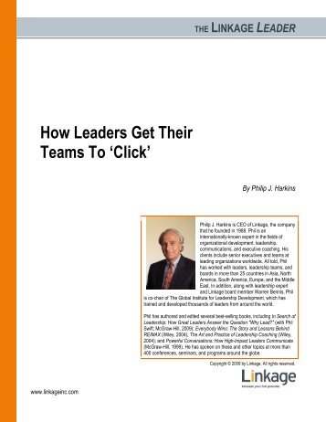 How Leaders Get Their Teams To 'Click' - Linkage, Inc.
