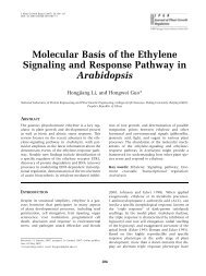 Molecular Basis of the Ethylene Signaling and Response Pathway ...