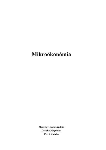 Mikroökonómia - BME Közgazdaságtan Tanszék