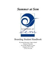 Boarding Student Handbook - Wyoming Seminary