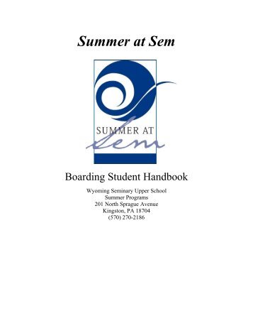 Boarding Student Handbook - Wyoming Seminary