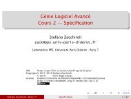 Génie Logiciel Avancé Cours 2 — Spécification - Stefano Zacchiroli
