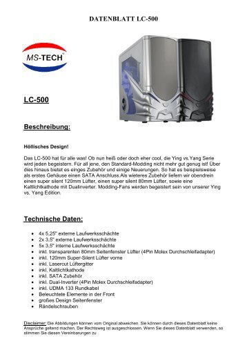 datenblatt lc-500 - MS-Tech