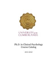 Ph.D. in Clinical Psychology Course Catalog - University of the ...