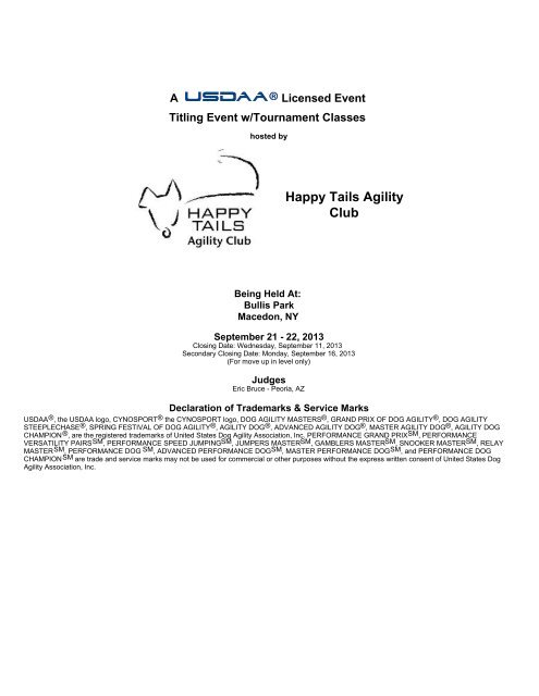 Happy Tails Agility Club - USDAA