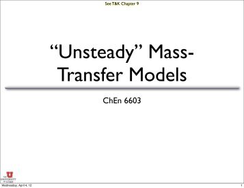 Unsteady interphase mass transfer
