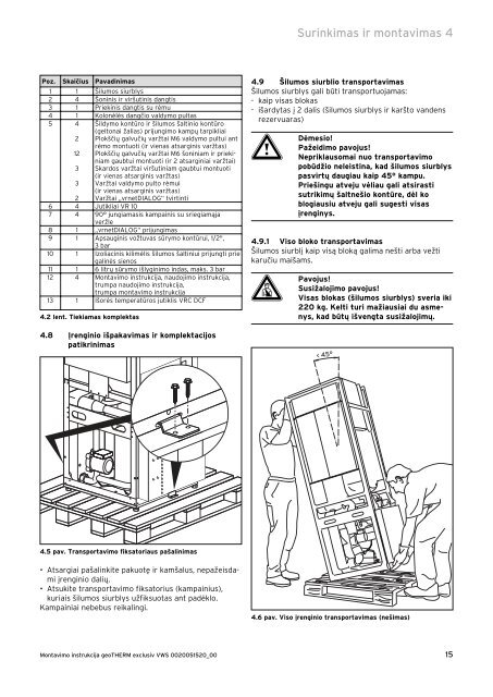 Montavimo instrukcija geoTHERM exclusiv - Geoterminis šildymas