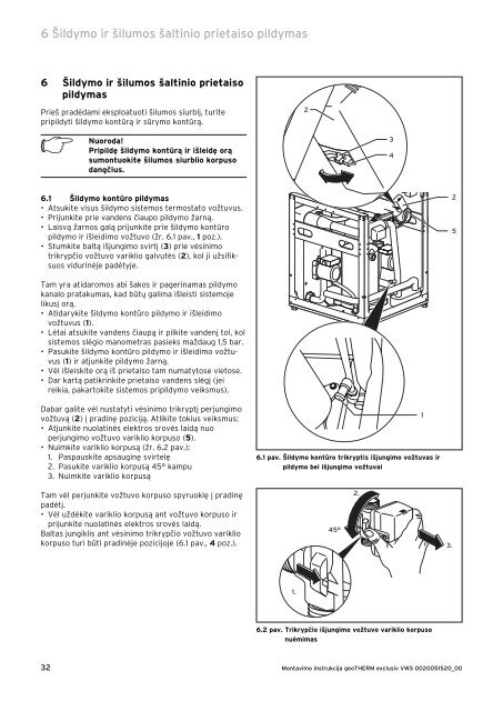 Montavimo instrukcija geoTHERM exclusiv - Geoterminis šildymas