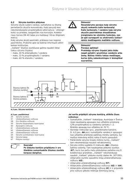 Montavimo instrukcija geoTHERM exclusiv - Geoterminis šildymas